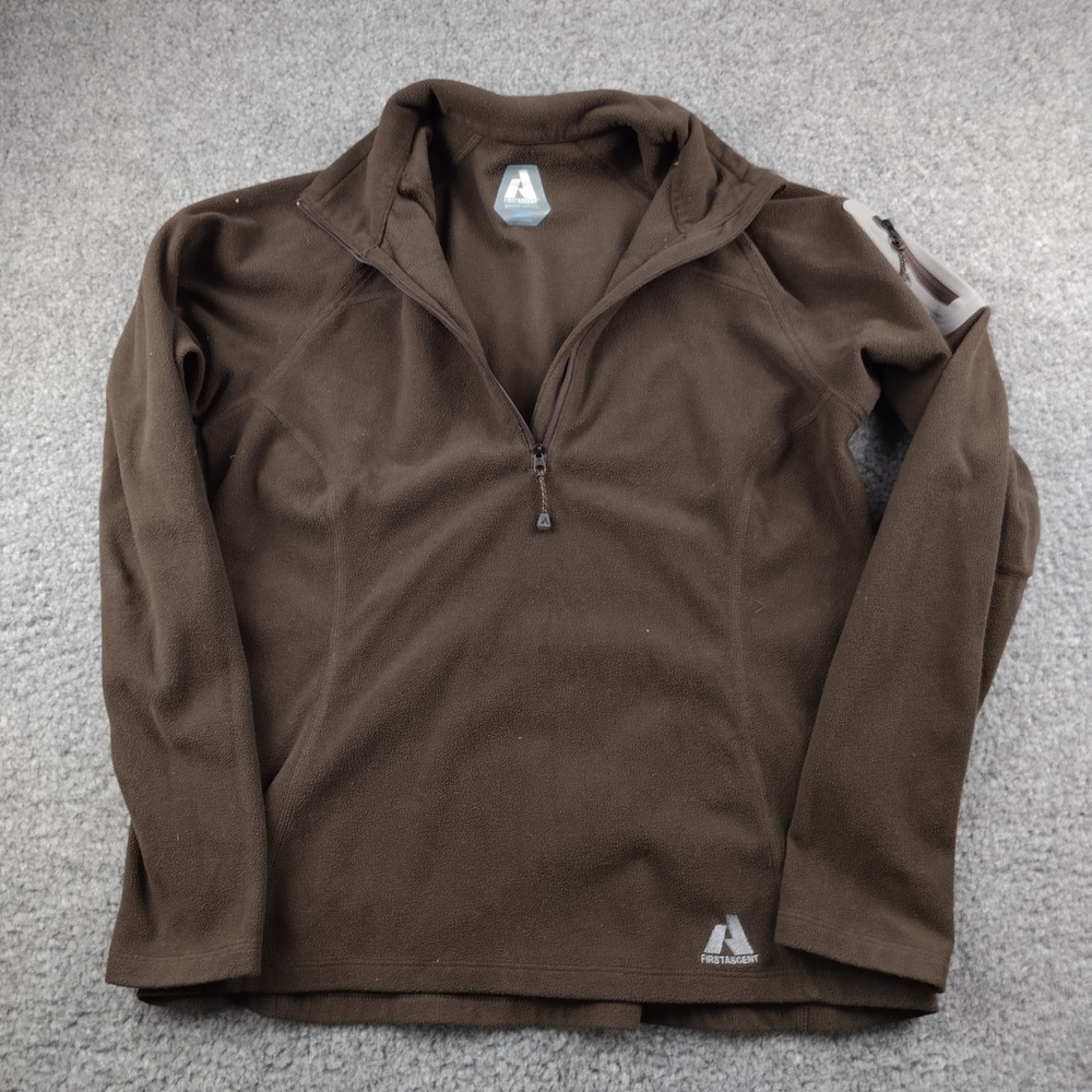 Eddie Bauer First Ascent Womens Medium Brown Quarter Zip Fleece Pullover Jacket